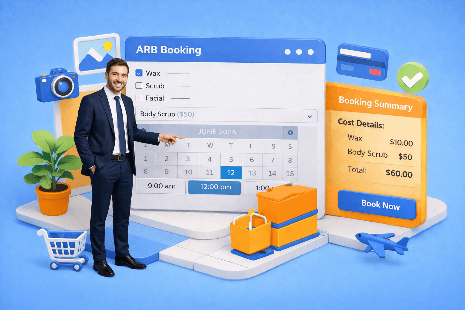 ARB hero overview showing customer and admin booking experiences