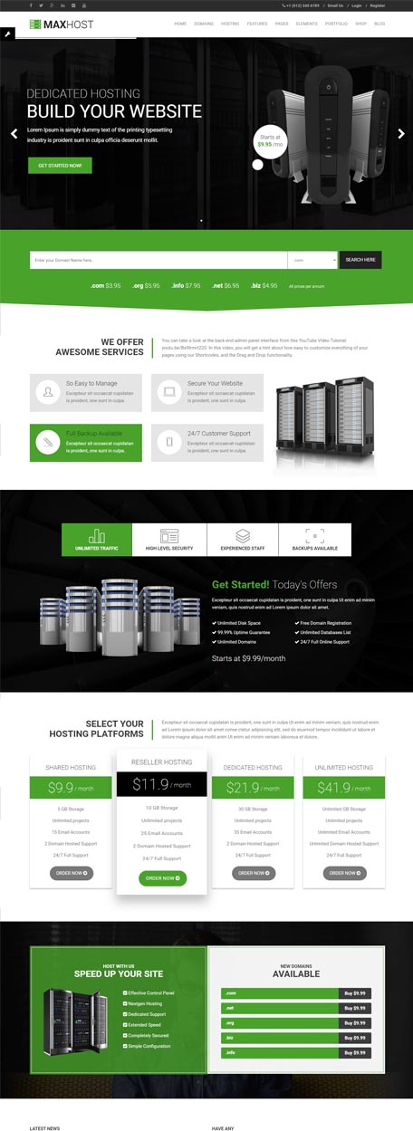 Web Hosting demo preview
