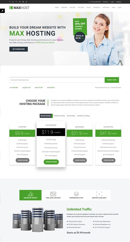 MaxHost new main hosting demo preview
